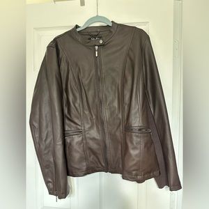 No-Ka Vegan Leather Brown Leather Jacket XXL